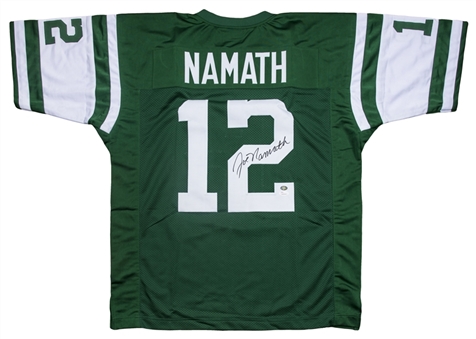 Joe Namath Signed New York Jets Green Jersey (Namath Holo & JSA)